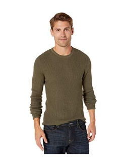 Men's Cotton Cashmere Mini Waffle Crew Neck Sweater