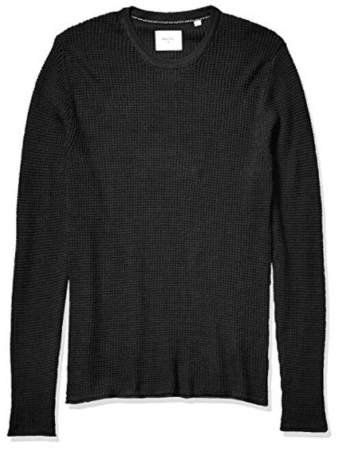 Billy Reid Men's Cotton Cashmere Mini Waffle Crew Neck Sweater