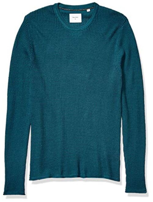 Billy Reid Men's Cotton Cashmere Mini Waffle Crew Neck Sweater