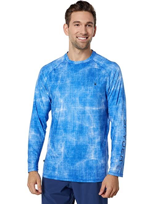 Spyder Faded Cross Hatch Long Sleeve Raglan Rashguard