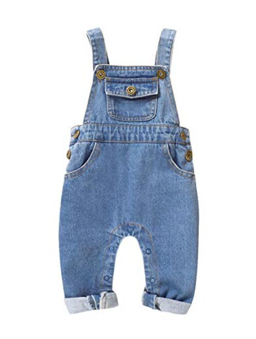 LAPA Baby Boy Girls Outfit Infant Denim Romper Jumpsuit Newborn Jeans Overalls