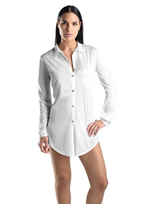 HANRO Women's Cotton Deluxe Boyfriend Sleepshirt