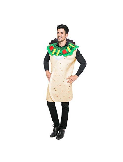 Spooktacular Creations Men Burrito Costume Adult Deluxe Set for Halloween Dress Up Party