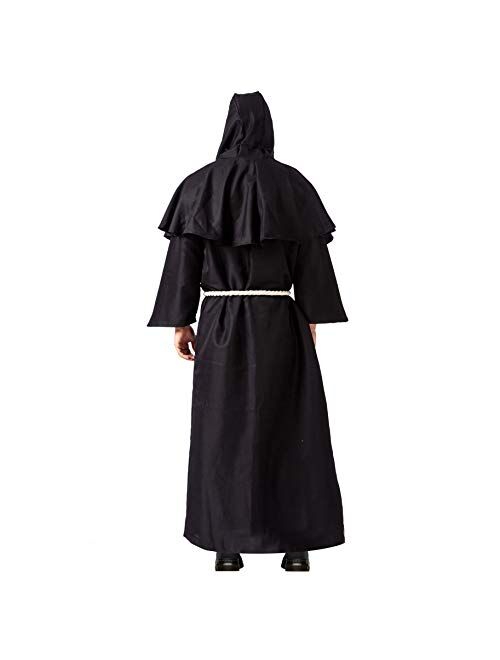 Spooktacular Creations Adult Medieval Hooded Monk Cloak Renaissance Priest Robe Halloween Costume