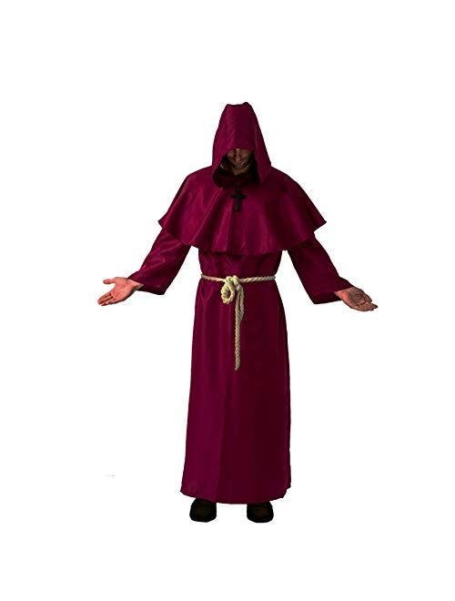 Spooktacular Creations Adult Medieval Hooded Monk Cloak Renaissance Priest Robe Halloween Costume