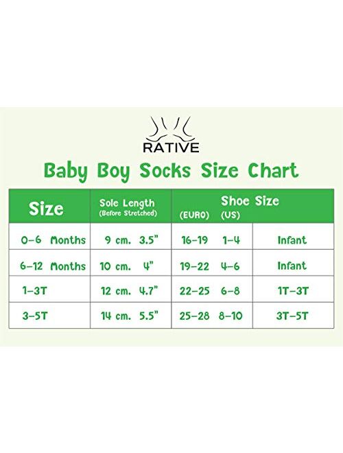 RATIVE RB-71112 Non Skid Anti Slip Crew Socks With Grips For Baby Toddlers Boys