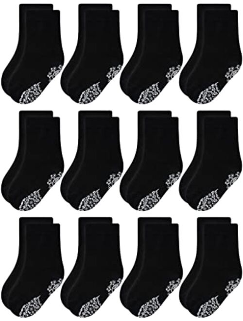 RATIVE RB-71112 Non Skid Anti Slip Crew Socks With Grips For Baby Toddlers Boys