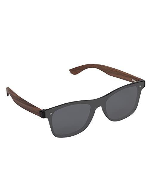 ATX OPTICAL XXL Mens Extra Large Wooden Wayfinder Polarized Sunglasses for Big Wide Heads 155mm