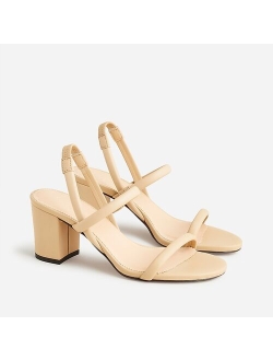 Lucie slingback block-heel sandals in leather