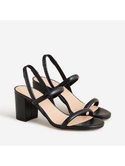 Lucie slingback block-heel sandals in leather