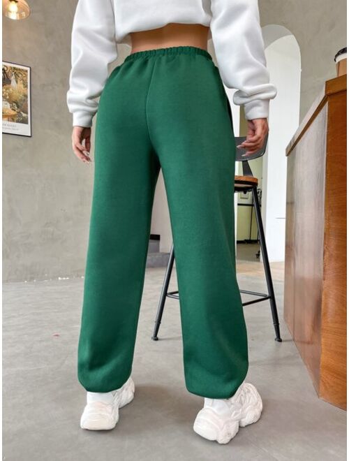 Shein Mountain & Letter Graphic Colorblock Sweatpants