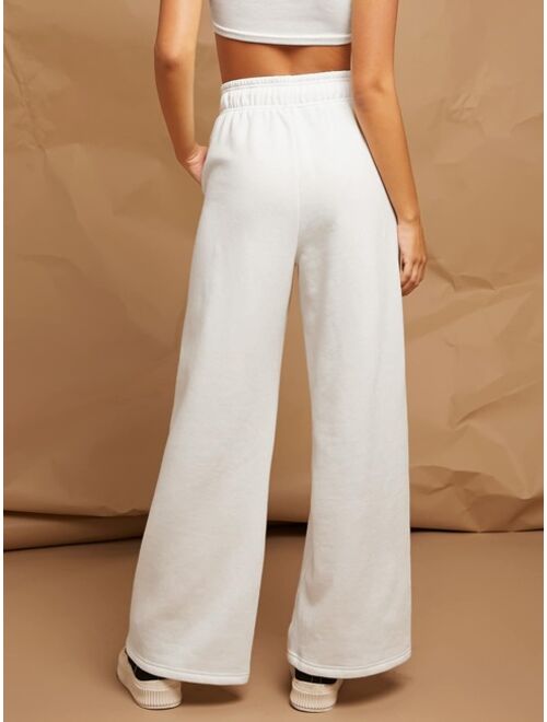 SHEIN Solid Drawstring Waist Sweatpants