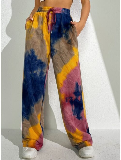 SHEIN Tie Dye Drawstring Waist Sweatpants