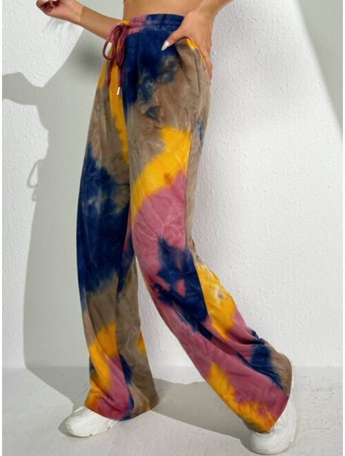 SHEIN Tie Dye Drawstring Waist Sweatpants