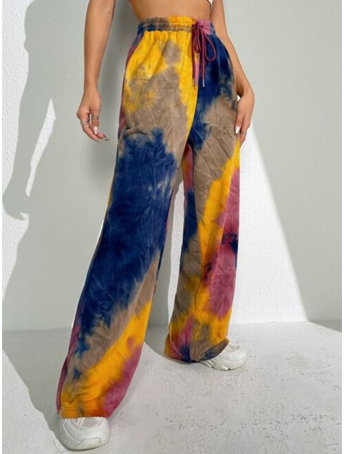 SHEIN Tie Dye Drawstring Waist Sweatpants