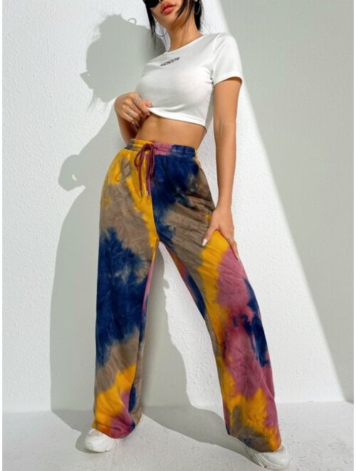 SHEIN Tie Dye Drawstring Waist Sweatpants