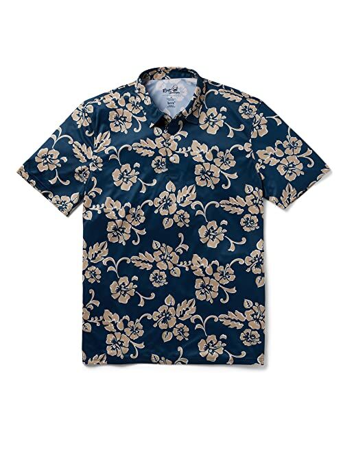 Reyn Spooner Brrr Hawaiian Print Aloha Performance Polo