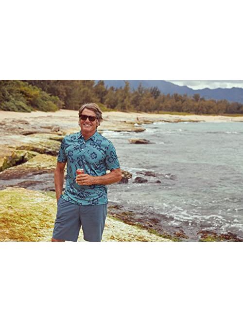 Reyn Spooner Brrr Hawaiian Print Aloha Performance Polo