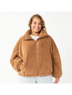 Juniors' Plus Size SO Sherpa Full Zip Jacket