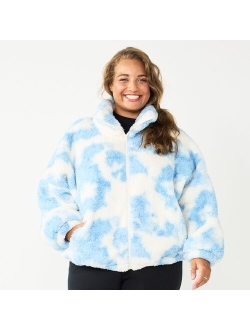 Juniors' Plus Size SO Sherpa Full Zip Jacket