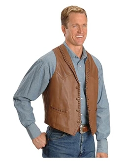 Men's Whipstitch Lamb Leather Vest - 206-171