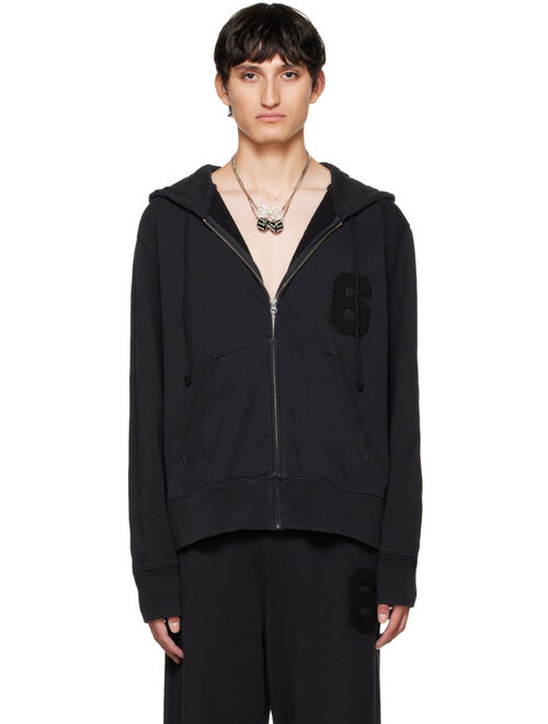 MM6 MAISON MARGIELA Black Flocked Hoodie