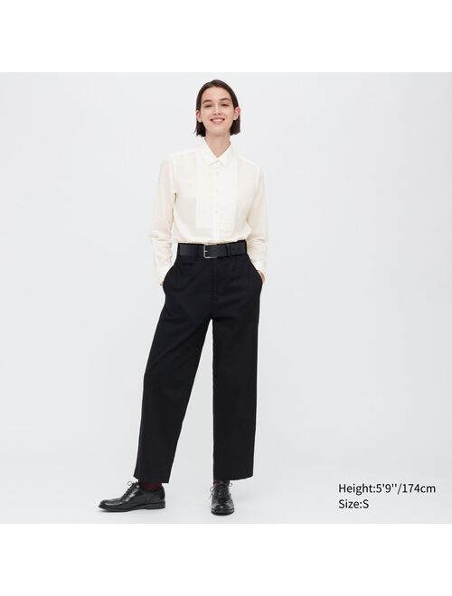 Uniqlo Cotton Pintuck Long-Sleeve Shirt (Ines de la Fressange)