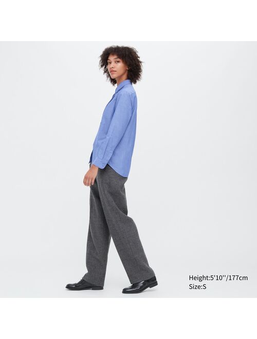 Uniqlo Cotton Pintuck Long-Sleeve Shirt (Ines de la Fressange)