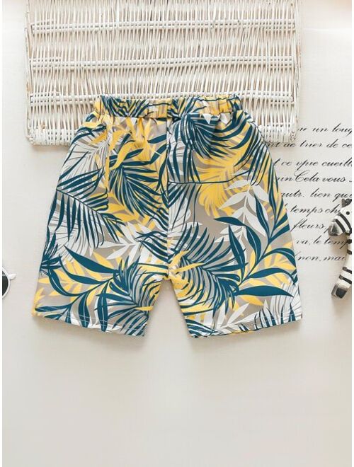 Shein Toddler Boys Tropical Print Shorts