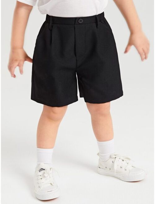 SHEIN Toddler Boys Solid Wide Leg Shorts