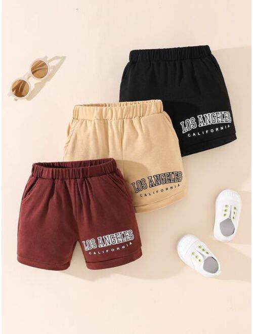 Shein Baby 3pcs Letter Graphic Shorts