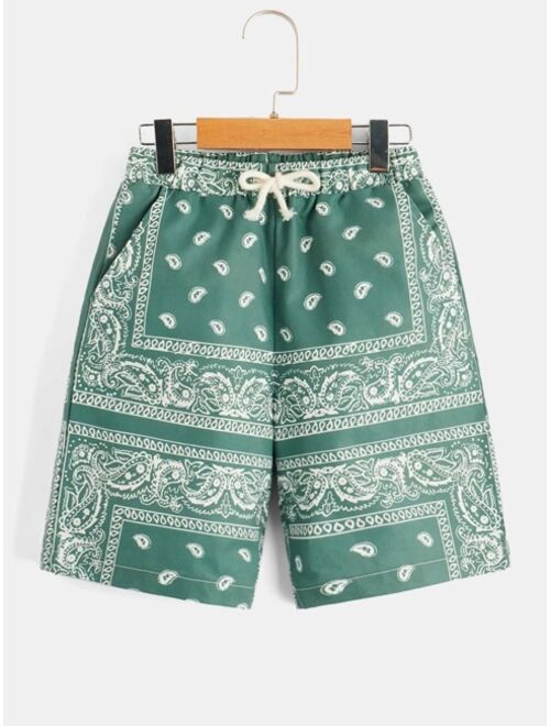 SHEIN Boys Paisley Print Shorts