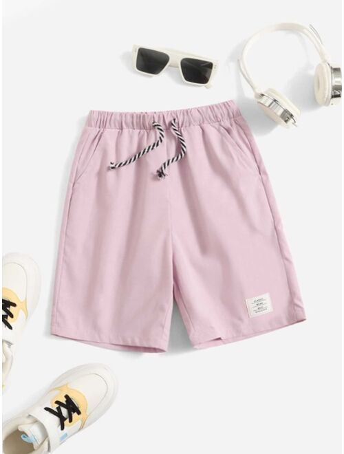 SHEIN Boys Letter Patched Shorts