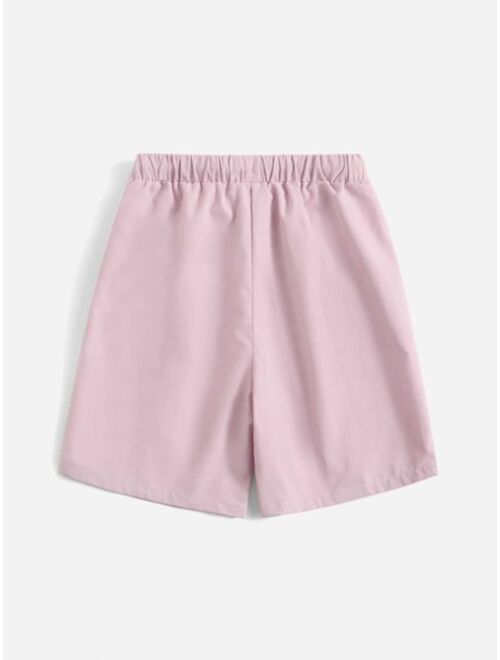 SHEIN Boys Letter Patched Shorts