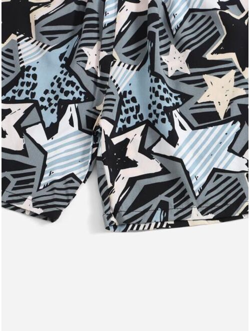 Shein Boys Star Print Elastic Waist Shorts