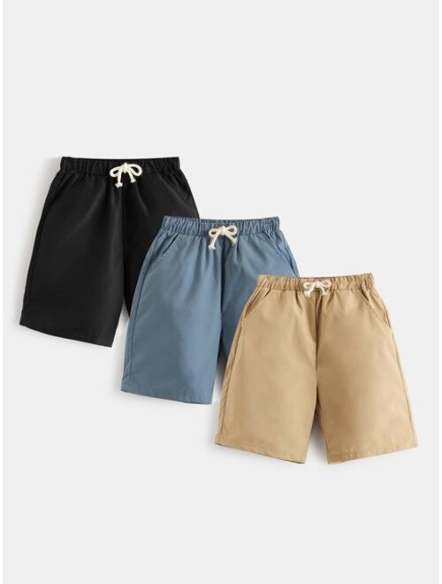 SHEIN Boys 3pcs Drawstring Waist Shorts