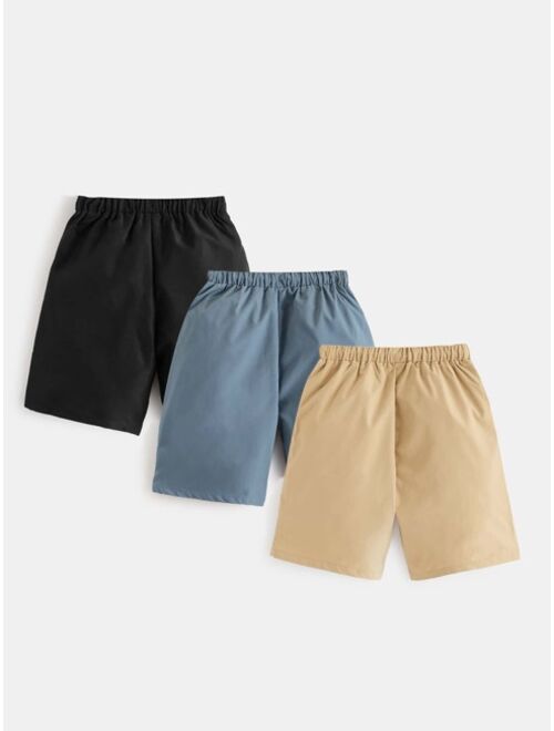 SHEIN Boys 3pcs Drawstring Waist Shorts