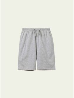 Boys Solid Drawstring Waist Shorts