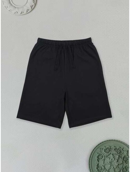 Shein Boys Solid Drawstring Waist Shorts