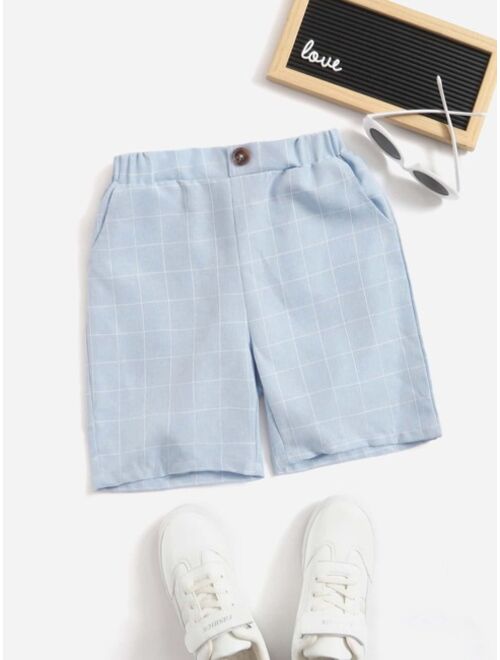 SHEIN Boys Grid Print Shorts