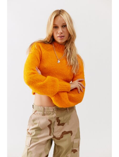 Urban Outfitters UO Avril Cropped Mock Neck Sweater