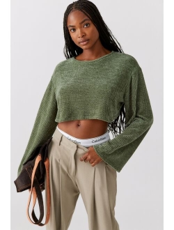 Remnants Cozy Drippy Sleeve Crew Neck Sweater