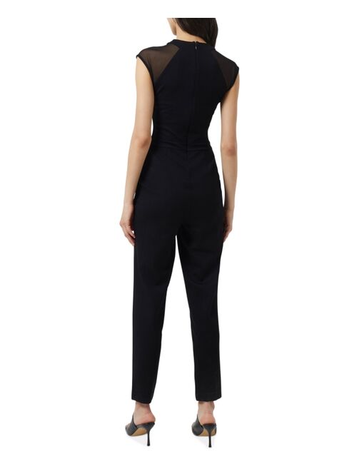 FRENCH CONNECTION Women's Viven Mesh-Panel Jumpsuit