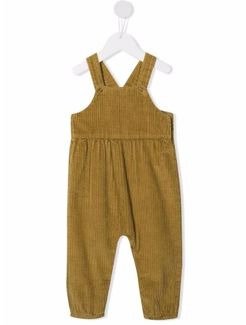 Knot corduroy-detail overalls