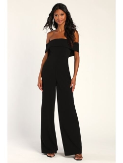 Pretty Picturesque Purple Off-the-Shoulder Wide Leg Jumpsuit