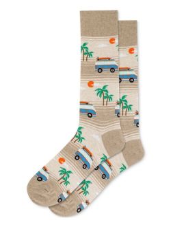 Men's Beach Van Print Crew Socks