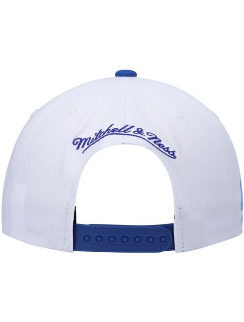 Men's Mitchell & Ness White and Royal Los Angeles Lakers Hardwood Classics Snapback Hat