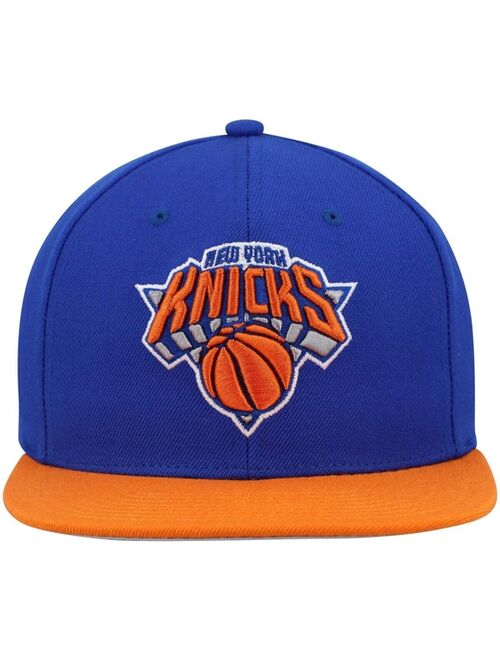 Men's Mitchell & Ness Blue, Orange New York Knicks Team Two-Tone 2.0 Snapback Hat