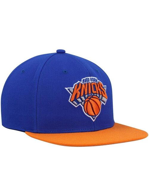 Men's Mitchell & Ness Blue, Orange New York Knicks Team Two-Tone 2.0 Snapback Hat