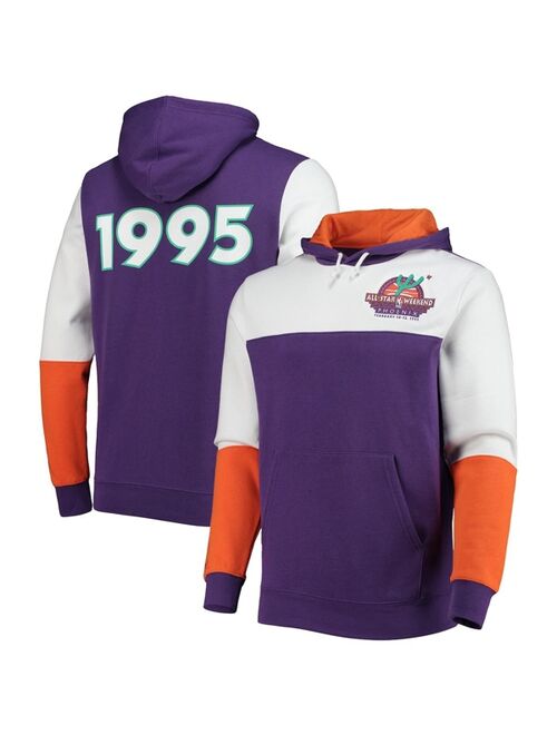 Men's Mitchell & Ness Purple NBA Hardwood Classics 1995 All-Star Game Colorblock Fusion Pullover Hoodie